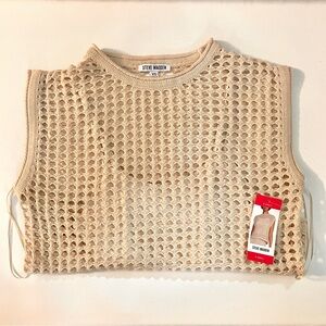Steve Madden crochet top beige size XS NWT